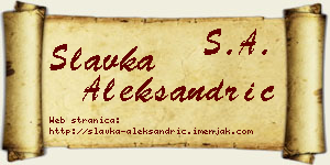 Slavka Aleksandrić vizit kartica